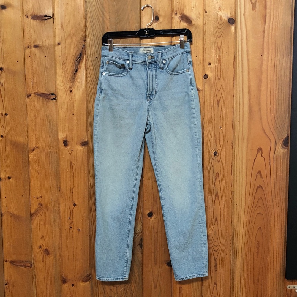 Madewell Light Blue High Rise Straight Leg Jeans